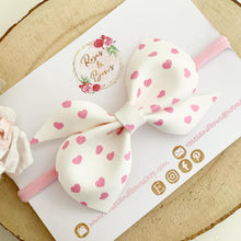 Load image into Gallery viewer, Heart Leatherette Hair Bow Headband or Clip