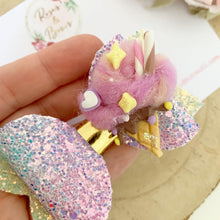 Load image into Gallery viewer, Ice Cream Glitter Bow Headband or Clip