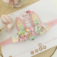Load image into Gallery viewer, Rainbow Bunny Ears Easter headband - Girls Hairband - Photo Prop