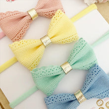 Load image into Gallery viewer, Scalloped cord pastel headband set