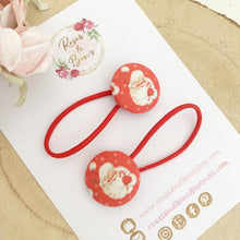 Load image into Gallery viewer, Christmas Santa Father Christmas Bobble Hair Ties Set of 2