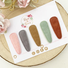 Load image into Gallery viewer, Corduroy snap clip set