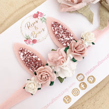 Load image into Gallery viewer, Blush Bunny Ears Easter headband - Girls Hairband - Photo Prop