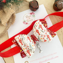 Load image into Gallery viewer, Christmas Nutcracker Charm Hair Bow Headband or Clip