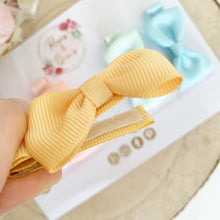 Load image into Gallery viewer, Spring Pastels Ribbon Small Hair Bow Clip Set