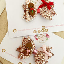 Load image into Gallery viewer, Christmas Gingerbread Hair Bow Headband or Clip