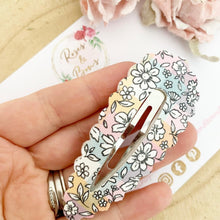 Load image into Gallery viewer, Large rainbow floral snap clip