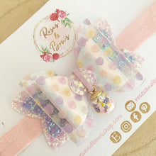 Load image into Gallery viewer, Love Heart Charm Valentine’s Day Hair Bow Headband or Clip