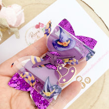 Load image into Gallery viewer, Halloween Witch Charm Hair Bow Headband or Clip