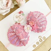Load image into Gallery viewer, Shell Mermaid Bow Headband or Clip