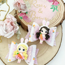 Load image into Gallery viewer, Easter Bunny Girl Hair Bow Headband or Clip