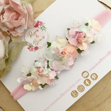 Load image into Gallery viewer, Pastel Rainbow rose flower headband