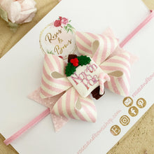 Load image into Gallery viewer, Pink North Pole Hair Bow Headband or Clip