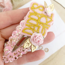 Load image into Gallery viewer, Daddy’s Girl Glitter and Felt large snap clip