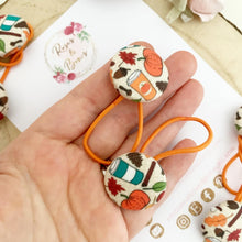 Load image into Gallery viewer, Pumpkin Spice Bobble Hair Ties Set of 2