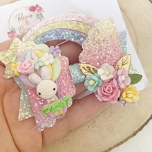 Load image into Gallery viewer, Easter Bunny Hot Air Balloon Hair Bow Headband or Clip