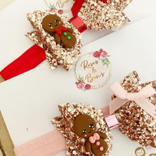 Load image into Gallery viewer, Christmas Gingerbread Hair Bow Headband or Clip