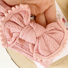 Load image into Gallery viewer, Pink Nylon Pom Pom Trim Headwrap Headband