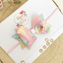 Load image into Gallery viewer, Rainbow Birthday Hair Bow Headband or Clip
