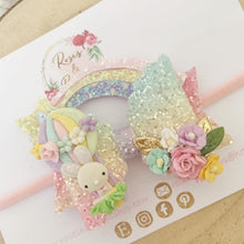 Load image into Gallery viewer, Easter Bunny Hot Air Balloon Hair Bow Headband or Clip