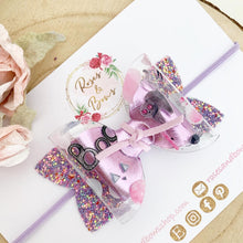 Load image into Gallery viewer, Halloween Purple Boo Hair Bow Headband or Clip