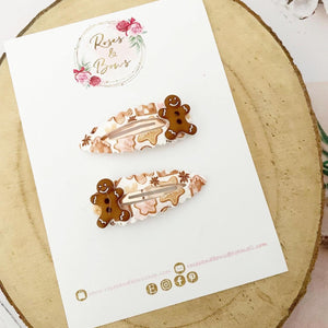 Gingerbread scalloped snap clip set