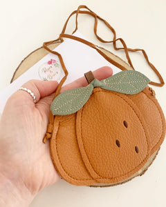 Mini pumpkin bag- pumpkin pouch - pumpkin purse - toddler bag