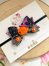 Load image into Gallery viewer, Halloween Trick or Treat Hair Bow Headband or Clip
