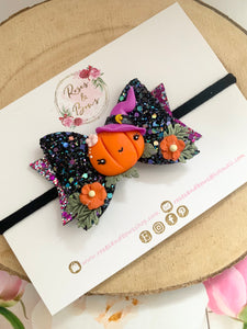 Halloween Trick or Treat Hair Bow Headband or Clip