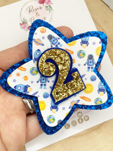 Birthday Space Badge - Birthday Glitter Badge