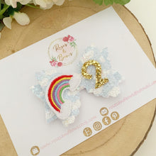 Load image into Gallery viewer, Birthday Rainbow Hair Bow - Birthday Headband - Birthday Hair Clip
