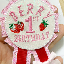 Load image into Gallery viewer, Berry 1st Birthday Glitter Badge
