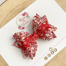 Load image into Gallery viewer, Red heart Valentines Valentine’s Day hair Bow Headband or Clip
