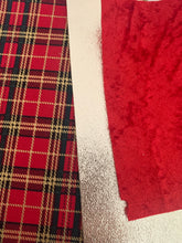 Load image into Gallery viewer, Custom order Janine Christmas tartan and velvet scalloped snap clip set
