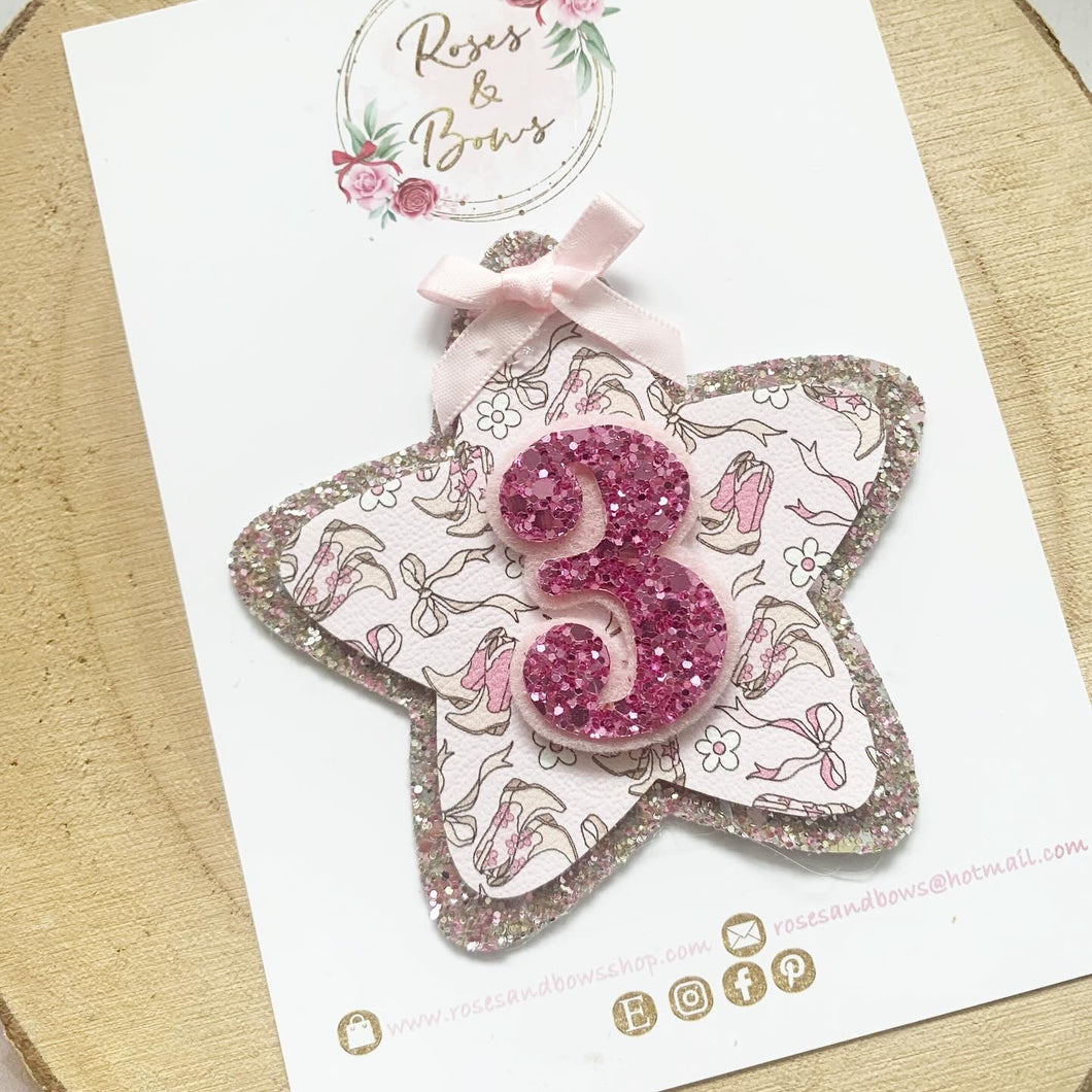 Birthday Cowboy Badge - Birthday Glitter Badge