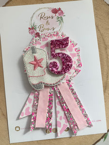 Cowgirl Number Birthday Badge