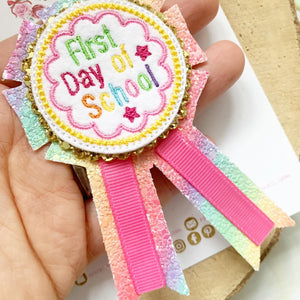 First Day of School Glitter Badge