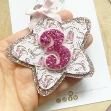 Load image into Gallery viewer, Birthday Cowboy Badge - Birthday Glitter Badge
