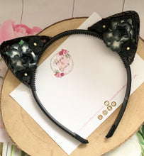 Load image into Gallery viewer, Black cat ears headband
