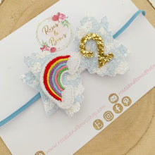 Load image into Gallery viewer, Birthday Rainbow Hair Bow - Birthday Headband - Birthday Hair Clip
