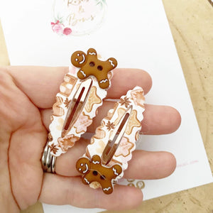 Gingerbread scalloped snap clip set