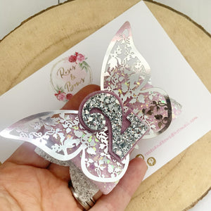 Birthday butterfly Hair Bow - Birthday Headband - Birthday Hair Clip