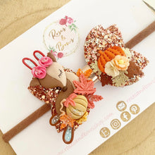 Load image into Gallery viewer, Autumn deer Hair Bow Headband or Clip
