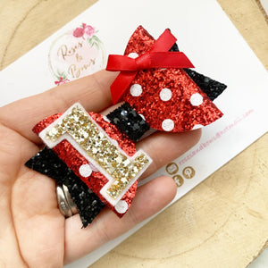 Minnie Red Spot Birthday Hair Bow Headband or Clip