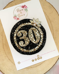 30 Birthday Badge - Birthday Glitter Badge