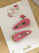 Load image into Gallery viewer, Milk and Cookies Glitter Snap Clip Set
