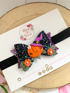 Halloween Trick or Treat Hair Bow Headband or Clip