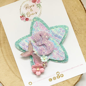 Mermaid Tail Birthday Badge - Birthday Glitter Badge