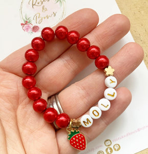 Girls Strawberry Bracelet