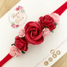 Load image into Gallery viewer, Pink and red flower headband - Flower Crown Headband
